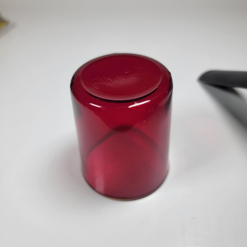 Laboratory Cup Antique Pyrex Ruby Red Glass Apothecary‎ Pharmacy Chemical 2.5"
